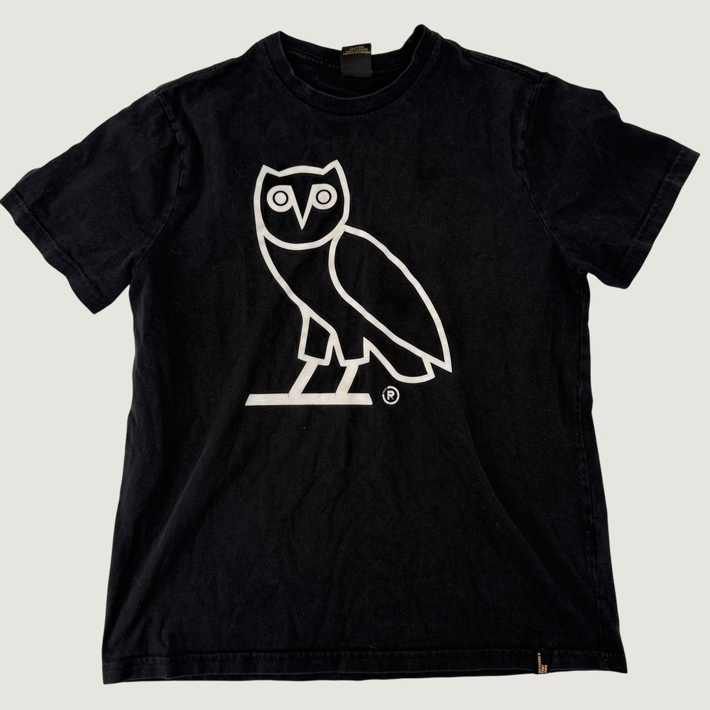 OVO Octobers Very Own Owl Graphic T-Shirt Black Mens Medium Made in Canada